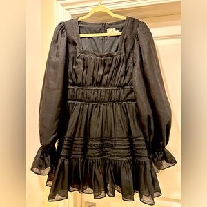 Aje baby doll black dress